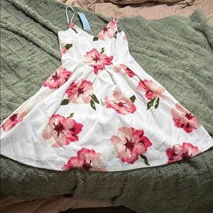 Soprano White and Pink Floral Dress
